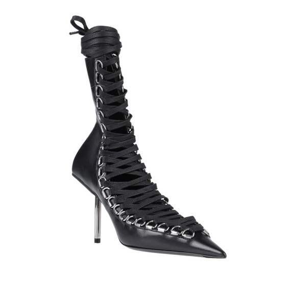 Balenciaga Corset Lace Up Knife Boots in Black - Picture 11 of 15